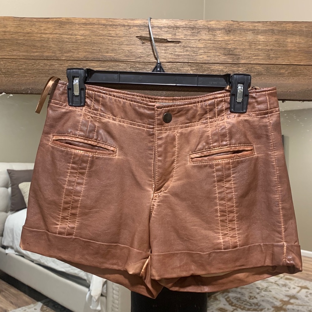 Free people faux leather shorts 2